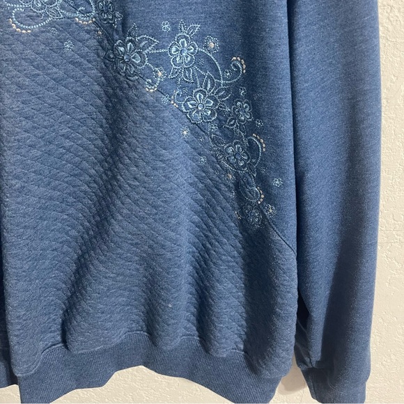 Alfred Dunner Womens Blue Pullover Sweater - Picture 4 of 5